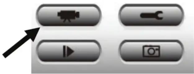 Four grayscale buttons with icons: video camera, wrench, play button, and camera (no text or symbols)