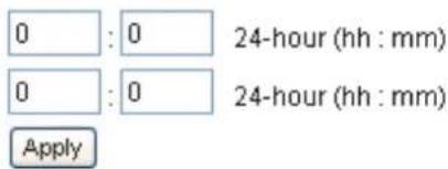 0 : 0 24-hour (hh : mm) 0 : 0 24-hour (hh : mm) Apply