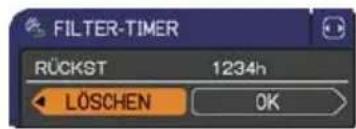 FILTER-TIMER RÜCKST 1234h LÖSCHEN OK