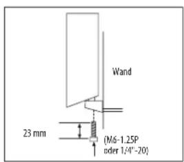 Wand 23 mm (M6-1.25P oder 1/4"-20)