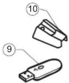 Diagram showing two labeled electronic devices with numbered parts, likely illustrating a device model or assembly.