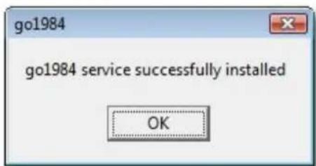go1984 go1984 service successfully installed OK