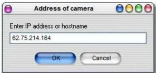Address of camera Enter IP address or hostname 62.75.214.164 OK Cancel