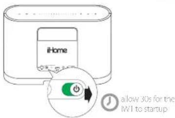 iHome allow 30s for the IWI to startup