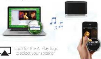 Look for the AirPlay logo to select your speaker