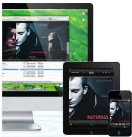 Screenshot of a digital media interface displaying multiple video thumbnails including 'PATHWAY' and 'JOHN ROAN', with Chinese text labels.