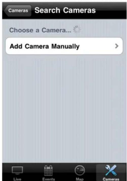 Cameras Search Cameras Choose a Camera... Add Camera Manually > Live Events Map Cameras