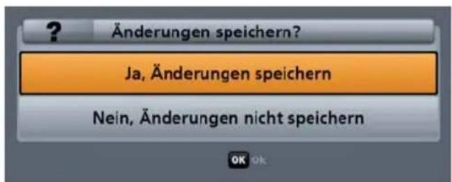 Änderungen speichern? Ja, Änderungen speichern Nein, Änderungen nicht speichern
