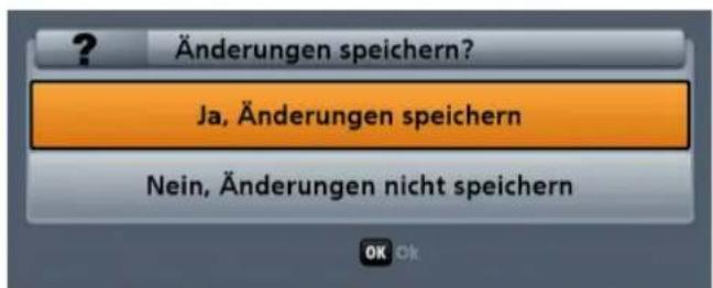 Änderungen speichern? Ja, Änderungen speichern Nein, Änderungen nicht speichern