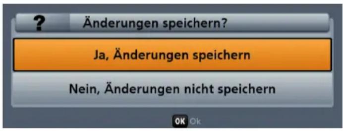 Änderungen speichern? Ja, Änderungen speichern Nein, Änderungen nicht speichern