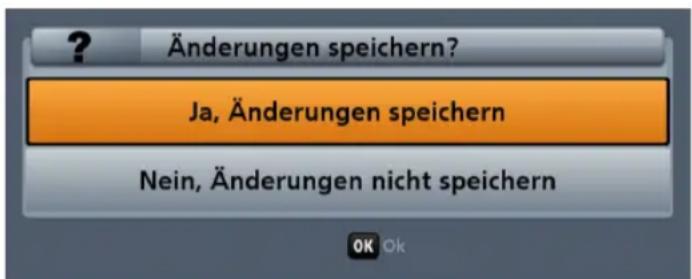 Änderungen speichern? Ja, Änderungen speichern Nein, Änderungen nicht speichern