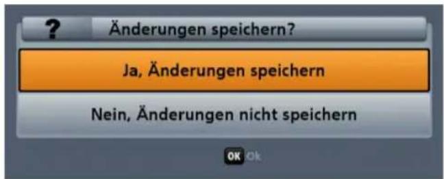 Änderungen speichern? Ja, Änderungen speichern Nein, Änderungen nicht speichern
