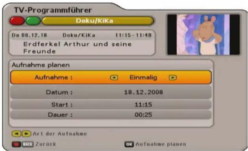 TV-Programmführer Doku/KiKa Do 08.12.18 Doku/KiKa 11:15 - 11:40 Erdferkel Arthur und seine Freunde Aufnahme planen Aufnahme : Einmalig Datum : 18.12.2008 Start : 11:15 Dauer : 00:25 Art der Aufnahme Zurück OK Aufnahme planen