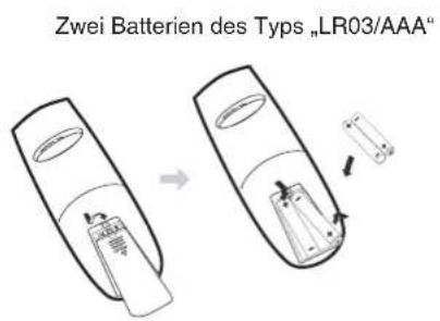 Zwei Batterien des Typs „LR03/AAA“
