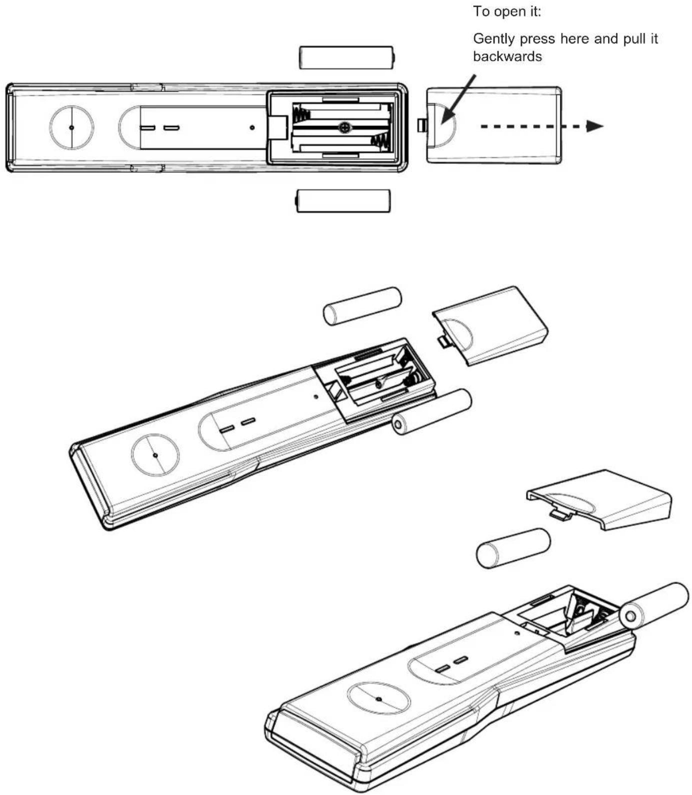 To open it: Gently press here and pull it backwards
