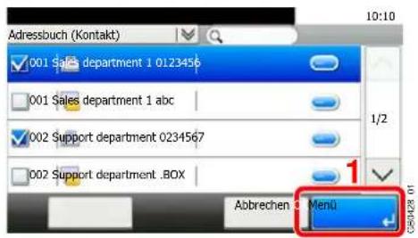 Sendebereit. Hinzufüg - Bestätigung Name Support department Adressnummer Automatisch Mitglied Member:2 1/1 Abbrechen < Zurück Speichern