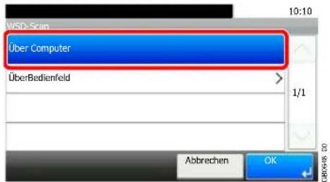 WSD-Scan Über Computer ÜberBedienfeld 1/1 Abbrechen OK