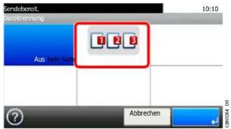 Sendebereit. 10:10 Datelbrennung Aus jede Seite 1 2 3 Abrechen