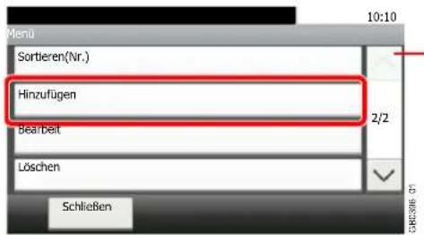 Sortieren(Nr.) Hinzufügen Bearbeit Löschen Schließen 10:10 2/2 SCHLICHE 67