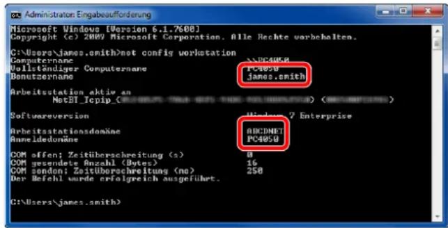 Administrator: Engabeauförderung Microsoft Windows [Version 6.1.7608] Copyright (c) 2007 Microsoft Corporation, Alle Rechte vorbehalten. C:\Users\james.smith\net config workstation Computername Vollständiger Computername Bonutsername PC4050 PC4050 james.smith Arbeitstation aktiv an NetST_Icep (Windows 2007 - 2008 - 2009 - 2010 - 2011 - 2012 - 2013 - 2014 - 2015) Softwareversion Windows 2 Enterprise Arbeitstationsdomine Anmeldedomine AICDNET PC4050 COM offen! Zeitüberschreitung (s) COM gesundert Anzahl (Bytes) COM senden! Zeitüberschreitung (ng) Der Befehl wurde erfolgreich ausgeführt. C:\Users\james.smith>