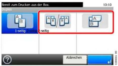 Bereit zum Drucken aus der Box. Duplex 1-seitig 1-seitig 2-seitig Abrechen