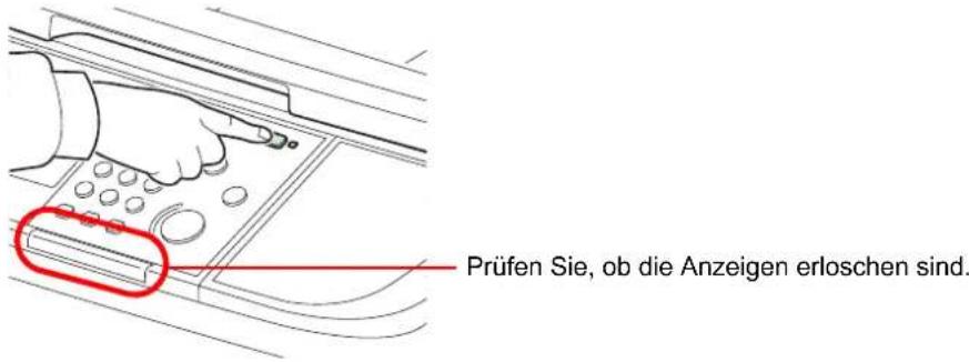 Prüfen Sie, ob die Anzeigen erloschen sind.