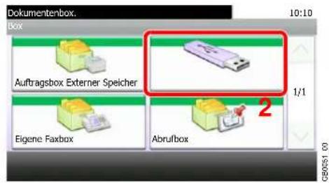 Dokumentenbox. 10:10 Box Auftragsbox Externer Speicher Eigene Faxbox Abrufbox 1/1 2 GB0051.00