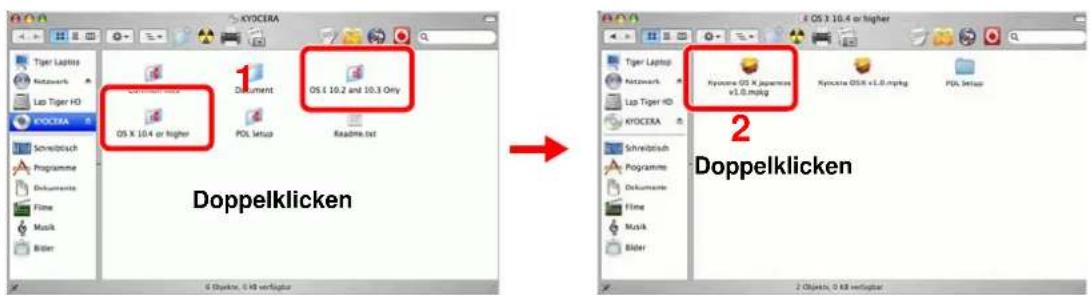 Doppelklicken 1 OS X 10.4 or higher Document POL Setup Readme.txt 2 Doppelklicken