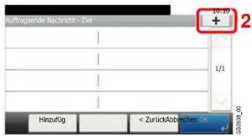 Auftragsende Nachricht - Ziel 16.10 + 2 1/1 Hinzufüg < ZurückAbbrechen OK GBDS08.00