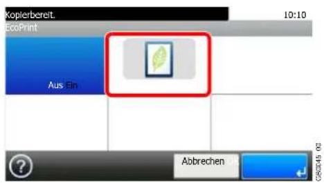 Kopierbereit. 10:10 EcoPrint Aus Ein Abbrechen