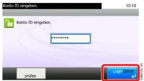 Konto-ID eingeben. 10:10 Konto-ID eingeben. ****** LoginZähler prüfen C89729 01