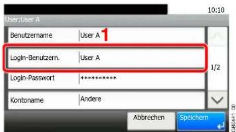 User:User A Benutzername User A 1 Login-Benutzern. User A Login-Password ********** Kontoname Andere Abbrechen Speichern