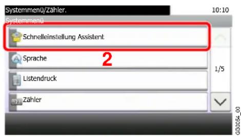 Systemmenü/Zahler. 10:10 Systemmenü Schnelleinstellung Assistent. Sprache 2 Listendruck Zahler 1/5 G3454_00