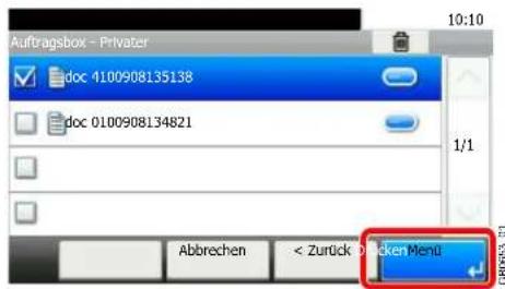 Auftragsbox - Privatzer doc 4100908135138 doc 0100908134821 1/1 Abbrechen < Zurück Dücken Menu