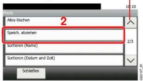 Alles löschen Speich. abziehen Sortieren (Name) Sortieren (Datum und Zeit) Schließen 2 10:10 2/3 G60107_01