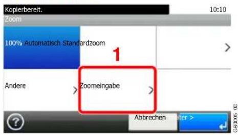 Kopierbereit. 10:10 Zoom 100% Automatisch Standardzoom Andere > Zoomeingabe > Abbrechen Alter >