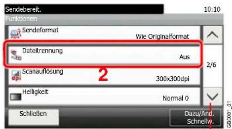Sendebereit. 10:10 Funktionen Sendeformat Wie Originalformat Dateitrennung Aus 2/6 Scanaufösung 300x300dpi Helligkeit Normal 0 Schließen Dazu/And. Schnelty.