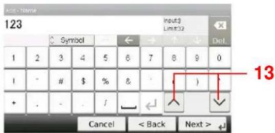 123 Symbol Input3 Limit:32 Del. 1 2 3 4 5 6 7 8 9 0 1 - # $ % & + . - . / Cancel < Back Next > 13