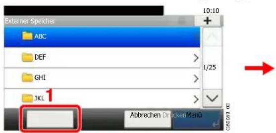 Externer Speicher ABC DEF GHI JKL 1/25 Abbrechen DrückenMenü