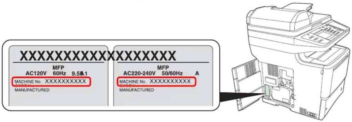 KYOCERA FS-3640MFP/KL3 - Überprüfen der Geräteseriennummer - 1