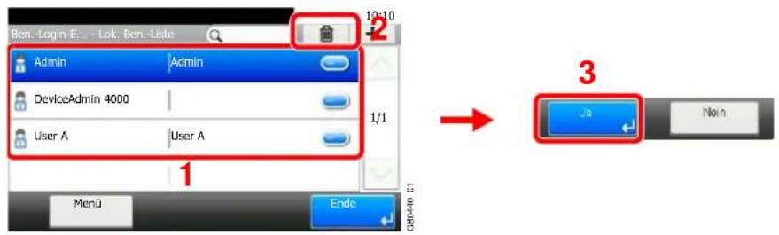 Ben-Login-E... - Lok: Ben-Liste 10:10 2 Admin | Admin DeviceAdmin 4000 | 1/1 User A | User A 1 Menu Ende GBR040 01 3 No Non