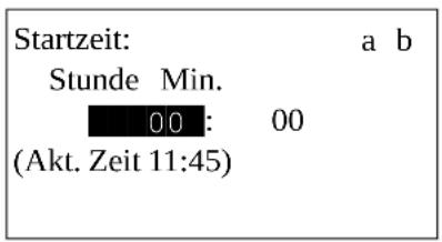 Startzeit: Stunde Min. 00: 00 (Akt. Zeit 11:45)