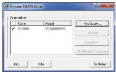 Kyocera TWAIN Driver Scanmable Name Model ✓ No. 0000 No. 0000000000 Mingfugen Lindita Erwerben Als StandenStrategien Info... Hife Schleßen