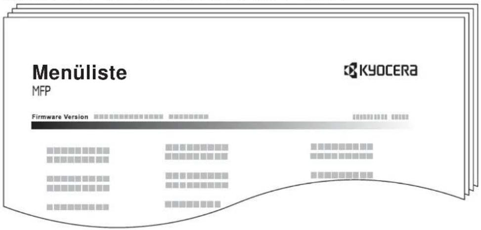 Menüliste MFP Kyocera Firmware Version