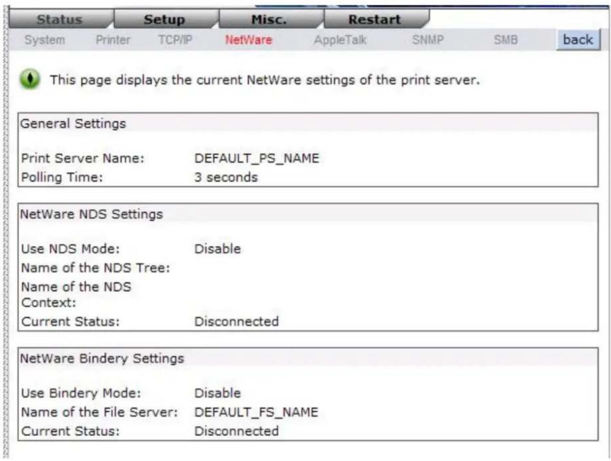 Longshine LCS-PS112 - NetWare Status: - 1