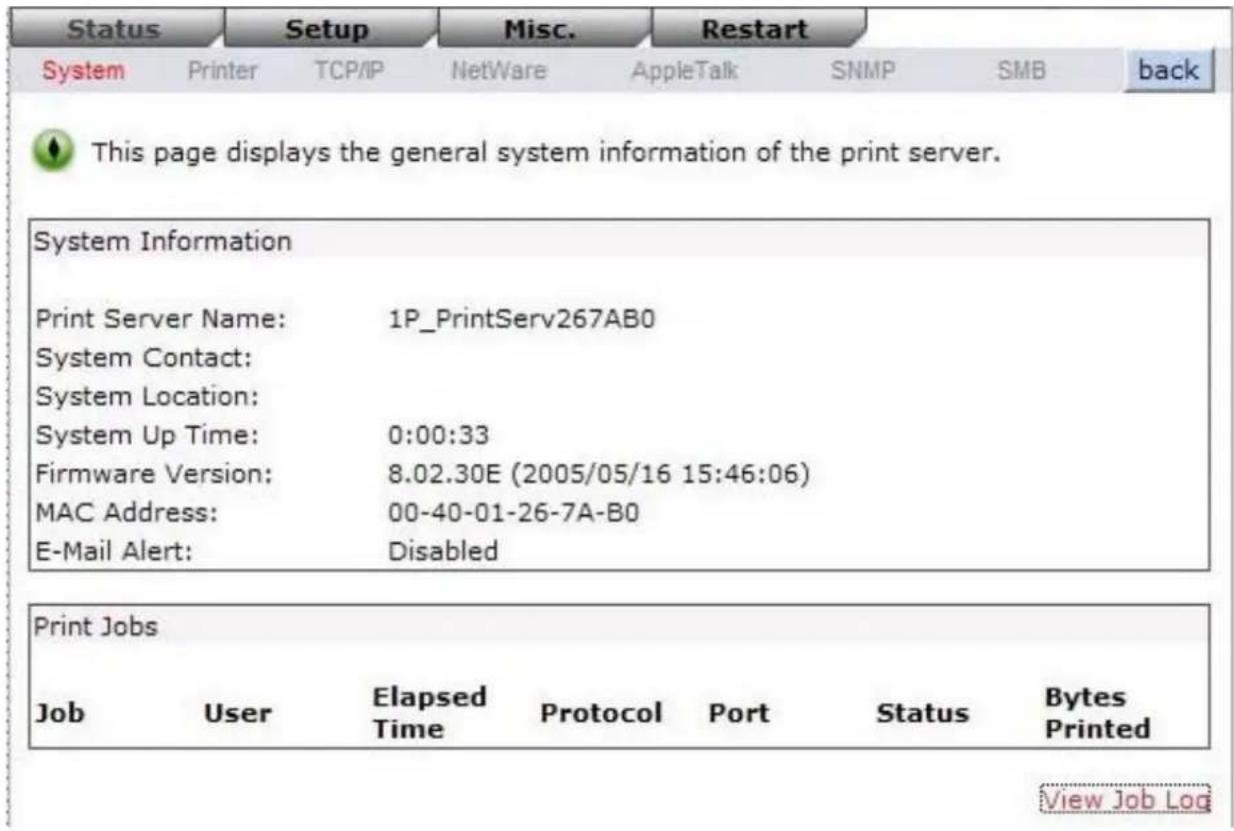 Longshine LCS-PS112 - System Status - 1