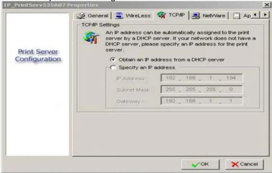 Longshine LCS-PS112 - Eigenschaften – TCP/IP Optionen - 1