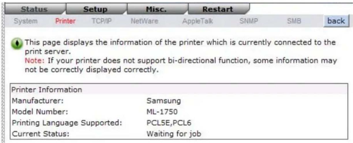 Longshine LCS-PS112 - System Status - 3