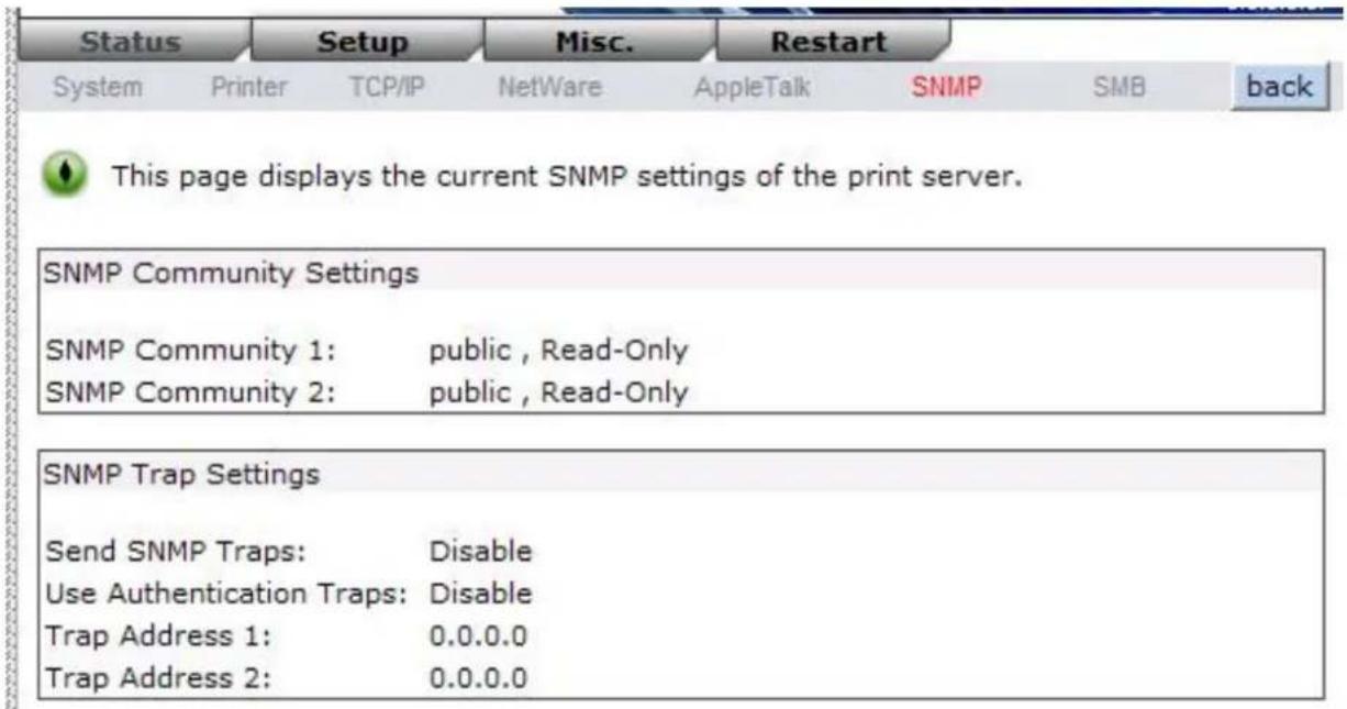 Longshine LCS-PS112 - SNMP Status - 1