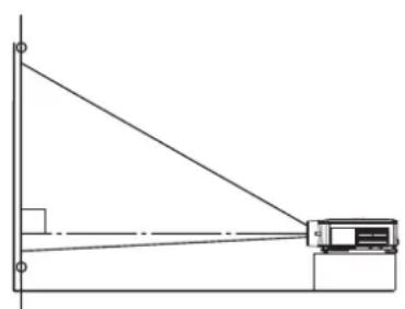 Pure technical line drawing of a mechanical or optical setup with no text, numbers, or symbols